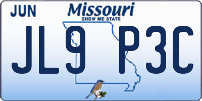 MO license plate JL9P3C