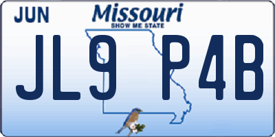 MO license plate JL9P4B