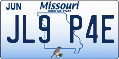 MO license plate JL9P4E