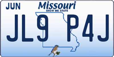 MO license plate JL9P4J