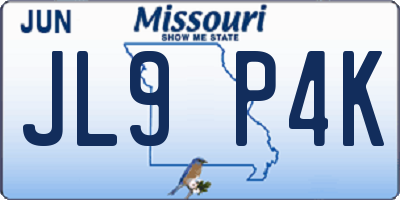 MO license plate JL9P4K
