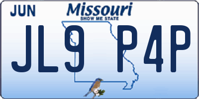 MO license plate JL9P4P