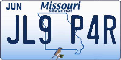 MO license plate JL9P4R