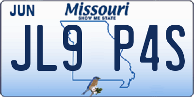 MO license plate JL9P4S