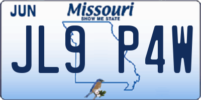 MO license plate JL9P4W