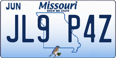MO license plate JL9P4Z