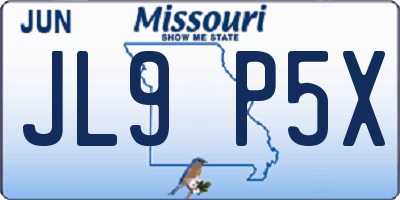 MO license plate JL9P5X