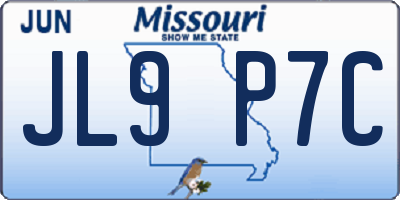 MO license plate JL9P7C