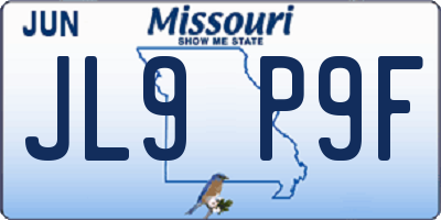 MO license plate JL9P9F