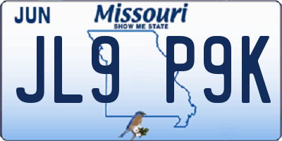 MO license plate JL9P9K