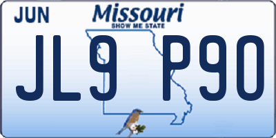 MO license plate JL9P9O