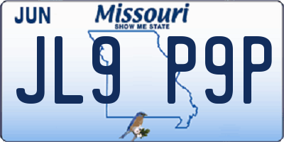 MO license plate JL9P9P
