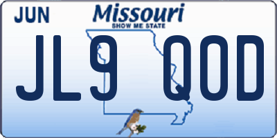 MO license plate JL9Q0D