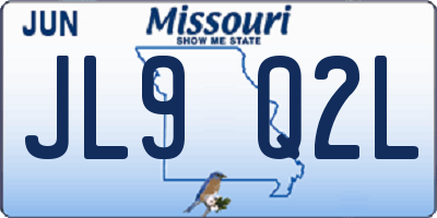 MO license plate JL9Q2L