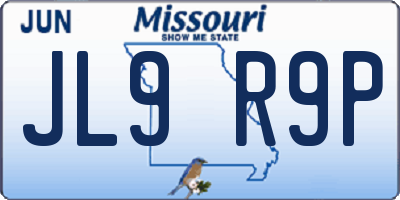MO license plate JL9R9P