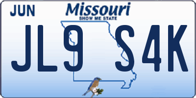 MO license plate JL9S4K