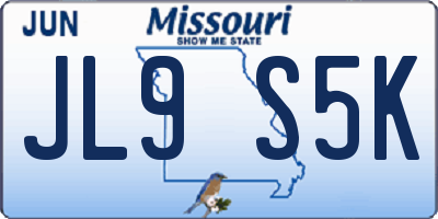 MO license plate JL9S5K