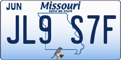 MO license plate JL9S7F