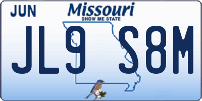 MO license plate JL9S8M