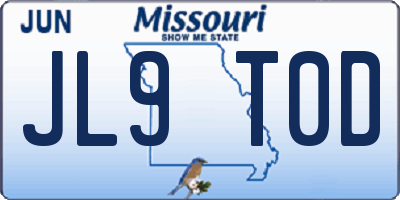 MO license plate JL9T0D