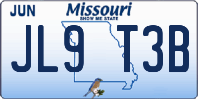 MO license plate JL9T3B