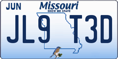 MO license plate JL9T3D