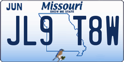 MO license plate JL9T8W