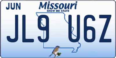 MO license plate JL9U6Z