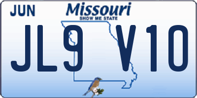 MO license plate JL9V1O