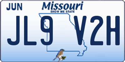 MO license plate JL9V2H