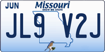 MO license plate JL9V2J