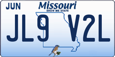 MO license plate JL9V2L