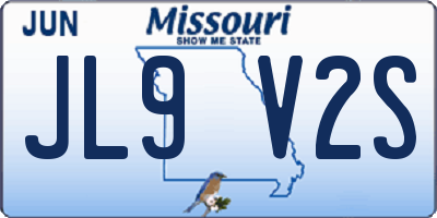 MO license plate JL9V2S