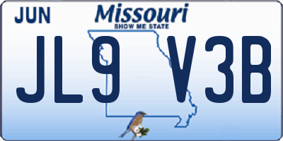 MO license plate JL9V3B