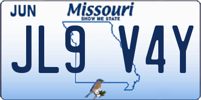 MO license plate JL9V4Y