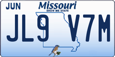 MO license plate JL9V7M