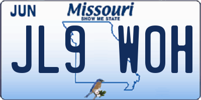 MO license plate JL9W0H