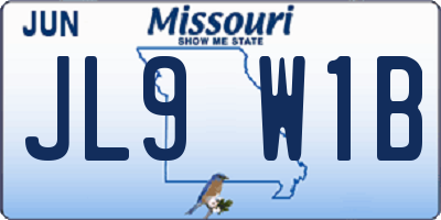 MO license plate JL9W1B