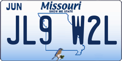 MO license plate JL9W2L