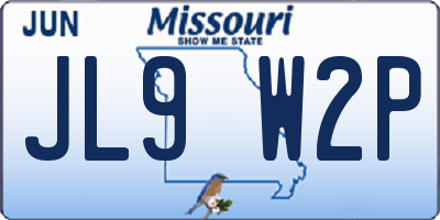 MO license plate JL9W2P