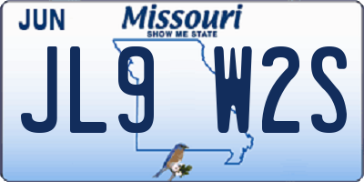 MO license plate JL9W2S