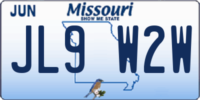 MO license plate JL9W2W