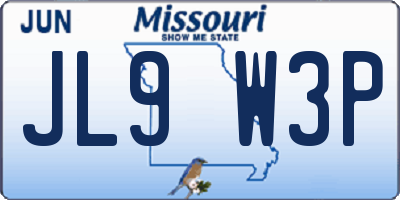 MO license plate JL9W3P