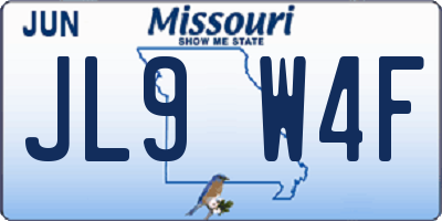 MO license plate JL9W4F