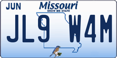MO license plate JL9W4M