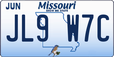 MO license plate JL9W7C