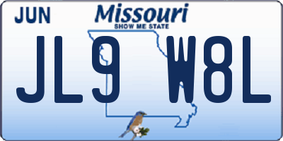 MO license plate JL9W8L