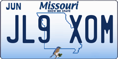 MO license plate JL9X0M