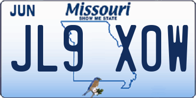 MO license plate JL9X0W