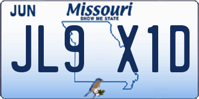 MO license plate JL9X1D